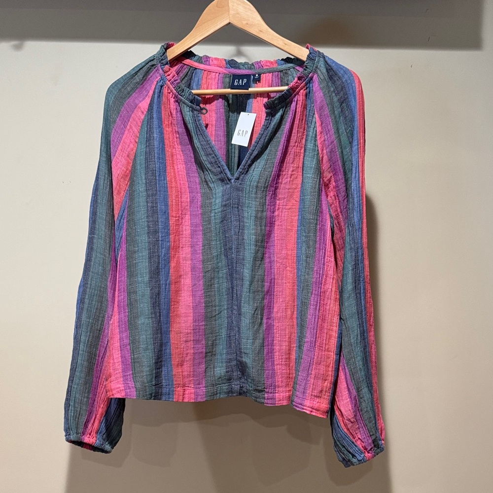 GAP Women's Vibrant Striped Blouse - Picture 1 of 6